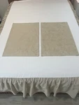 Ralph Lauren Bed Skirt 2 Pillowcases Set Beige Damask Floral Woven Cotton Double. Fixed Price $34.99.