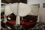 Four Corner Post Elegant Soft,sheer Cotton Ruffle ,sleep Tent,lambok ,bed Canopy. Fixed Price $159.99.