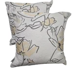 Westex Throw Pillow 18X18 Floral Tapestry Cotton Cover Feather Insert Set Of 2. Fixed Price $29.95.