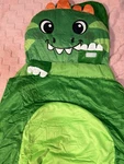 Dinosaur Novelty Kids Sleeping Bag Green Polyester Animal Print Zip Closure. Fixed Price $19.99.