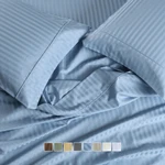 650 Thread Count Striped Bed Sheets Set Cotton Blend 15" Deep Pockets. Fixed Price $64.99.