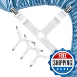Feelathome 4 Pcs Bed Straps Adjustable Corner Clips To Keep Fitted. Fixed Price $10.69.