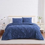 Southshore Fine Linens Pintuck 3 Piece Dark Blue Twin / Xl Duvet Cover Set. Fixed Price $50.00.