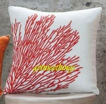 New Iosis Yves Delorme White 18" Throw Pillow Cover Linen Coral Reef Embroidery. Fixed Price $146.99.