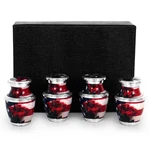 Natures Peace American Flag Small Keepsake Urns For Human Ashes -set Of 4 & Case. Fixed Price $35.00.
