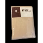 Clara Clark Tan Solid Bed Skirt 14" Drop Pleated Tailored -n. Fixed Price $5.00.