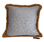 Roberto Cavalli Home Throw Pillow, Animal Print, 20X20, Orange Faux Fur Trim. Fixed Price $139.99.