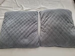 Better Homes & Gardens Gray 19X19QUILTED Velvet Decorative Square Throw Pillows. Fixed Price $14.00.