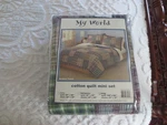 Nip My World Bradley Patch Plaid 100% Cotton Comforter W/2 Shams - 100" X 90". Fixed Price $89.00.