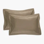 2-PACK Standard Pillow Shams, Mocha, Poplin Tailored, Cotton Blend Bedding. Fixed Price $17.17.
