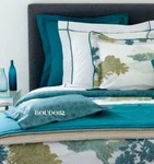 New Yves Delorme Calicot Boudoir Decorative Sham Case Floral Teal Peacock Blue. Fixed Price $59.00.