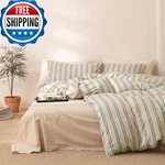Vm Vougemarket Green Stripes Comforter Set King Modern Simple Bedding. Fixed Price $131.32.