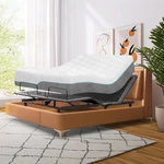 Adjustable Queen Bed Frame & 14" Gel Memory Foam Mattress With Smart Features. Fixed Price $866.99.