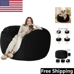 Giant 5FT Black Bean Bag Chair With Removable Velvet Cover - Relax In Style. Fixed Price $122.39.