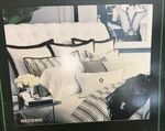New 1 Ralph Lauren Wiltshire Pique King Pillow Sham White Black Trim Cotton. Fixed Price $95.00.