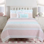 Olivia Light Pink Blue Girl Cotton Quilt Set, Bedspread, Coverlet. Fixed Price $65.99.