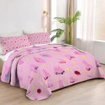 Twin Size Pink Puffball Quilt Bedspreads Dream Land Hero Set Bedding Coverle. Fixed Price $99.99.