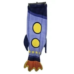 Blankie Tails Kids Rocket Ship Blanket Blue Yellow Stars 100% Polyester 54"X21". Fixed Price $6.98.