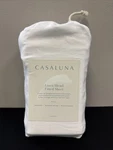 Casaluna Full Size Linen Blend Fitted Sheet - White ( Fresh ). Fixed Price $32.37.