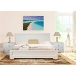 Camden Isle King Trent Wooden Platform Bed White Finish With Full Slat System. Fixed Price $435.99.