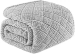 Queen Size Fuzzy Fleece Blanket All Season Lightweight Warm Soft Jacquard Waffle. Fixed Price $44.99.