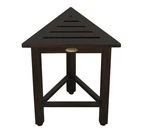 Hotel Dark Teak 18" Triangle Corner Shower Bench Shelf. Fixed Price $128.28.