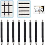 Adjustable Bed Sheet Straps Clips, Elastic Mattress Fasteners Black. Fixed Price $17.35.