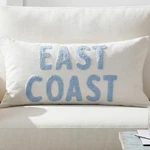 Blue Coastal Pillow Cover East Rectangle Towel Embroidery Throw .... Fixed Price $29.92.