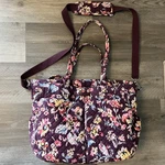 Vera Bradley Messenger Baby Bag Plum Crazy Purple Floral Crossbody Euc Retired. Fixed Price $29.99.