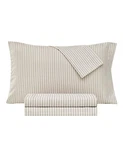Sanders Shore Home Beige Stripes Microfiber 4-PC Queen Sheet Set. Fixed Price $40.00.