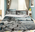 3D Bench Tree Winter Landscape Quilt Cover Bedding Sets Pillowcases Queen. Fixed Price $79.03.