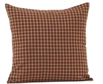Patriotic Patch Fabric Plaid Euro Sham : Primitive Rustic Red Black Pillow Cover. Fixed Price $23.95.