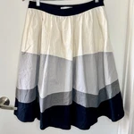 Wd Ny Linen Cotton Blend Color Block Striped Circle Skirt Womens 8 Preppy Lined. Fixed Price $16.00.