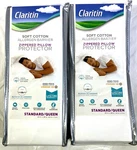 New Claritin Zippered Pillow Protector Cotton 20X28" S/q Allergen Barrier. Fixed Price $25.00.