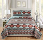 Southwestern Tribal Quilt Bedspread Set - Turquoise, Full/queen Size. Fixed Price $69.99.