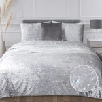 Velvet Duvet Cover Silver Queen Luxury Grey Crushed Winter Boho C.... Fixed Price $70.43.