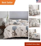 Elegant Floral King Comforter Set - 600 Cotton With Matching Pillow Shams. Fixed Price $125.99.