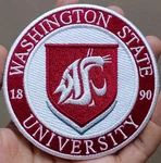 Washington State University Logo Iron Patch - Sew Embroidered. Fixed Price $7.19.