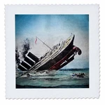 3DROSE Qs 77413 Titanic Sinking Magic Lantern 12X12 Inch Quilt Square. Fixed Price $24.45.