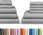 Heathered Grey Split King Bed Sheets Set - 10 Pieces Ultimate Comfort. Fixed Price $134.99.