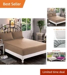 Elegant 1500 Thread Count Microfiber Fitted Sheet - King Size, Wrinkle Resistant. Fixed Price $31.99.