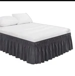 Easyfit Wrap Bed Skirt Queen/king Charcoal Adjustable 15-18 Drop New. Fixed Price $19.99.