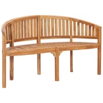 Banana Bench, Fine Sanded Finish, Solid Teak Wood Vidaxl. Fixed Price $345.99.