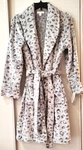 Charter Club Women's Short Sculpted Leopard Plush Robe Greystone Animal M/l. Fixed Price $28.99.