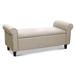 Nnedsz Storage Ottoman Blanket Box Linen Fabric Arm Foot Stool Couch Chest Large. Fixed Price $308.95.