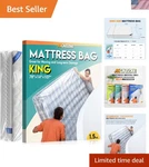 Waterproof Mattress Bag Moving Storage Protect Cover King Size 1.5MIL. Fixed Price $27.87.