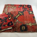 Pair Pottery Barn Shams Red Persian Kilim Print Cotton Velvet 21" X Vguc. Fixed Price $49.00.
