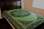 Green Celtic Knot Tapestry, Irish Twin Bed Spread, Renaissance Wall Hanging. Fixed Price $34.99.