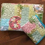 J. Queen New York Quilted Twin Coverlet Bedspread Sham Pink Green Flowers Leaves. Fixed Price $52.00.
