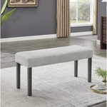 Selena Light Gray Fabric Upholstered 40" Bench With Dark Wood Frame. Fixed Price $128.00.